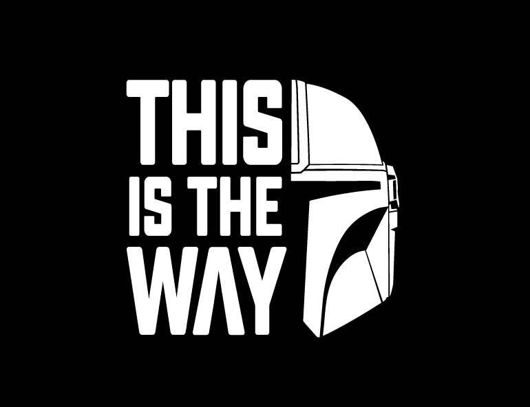 THIS IS THE WAY. Mandalorian decal / sticker, WHITE, 5.0in FREE SHIPPING USA/CAN