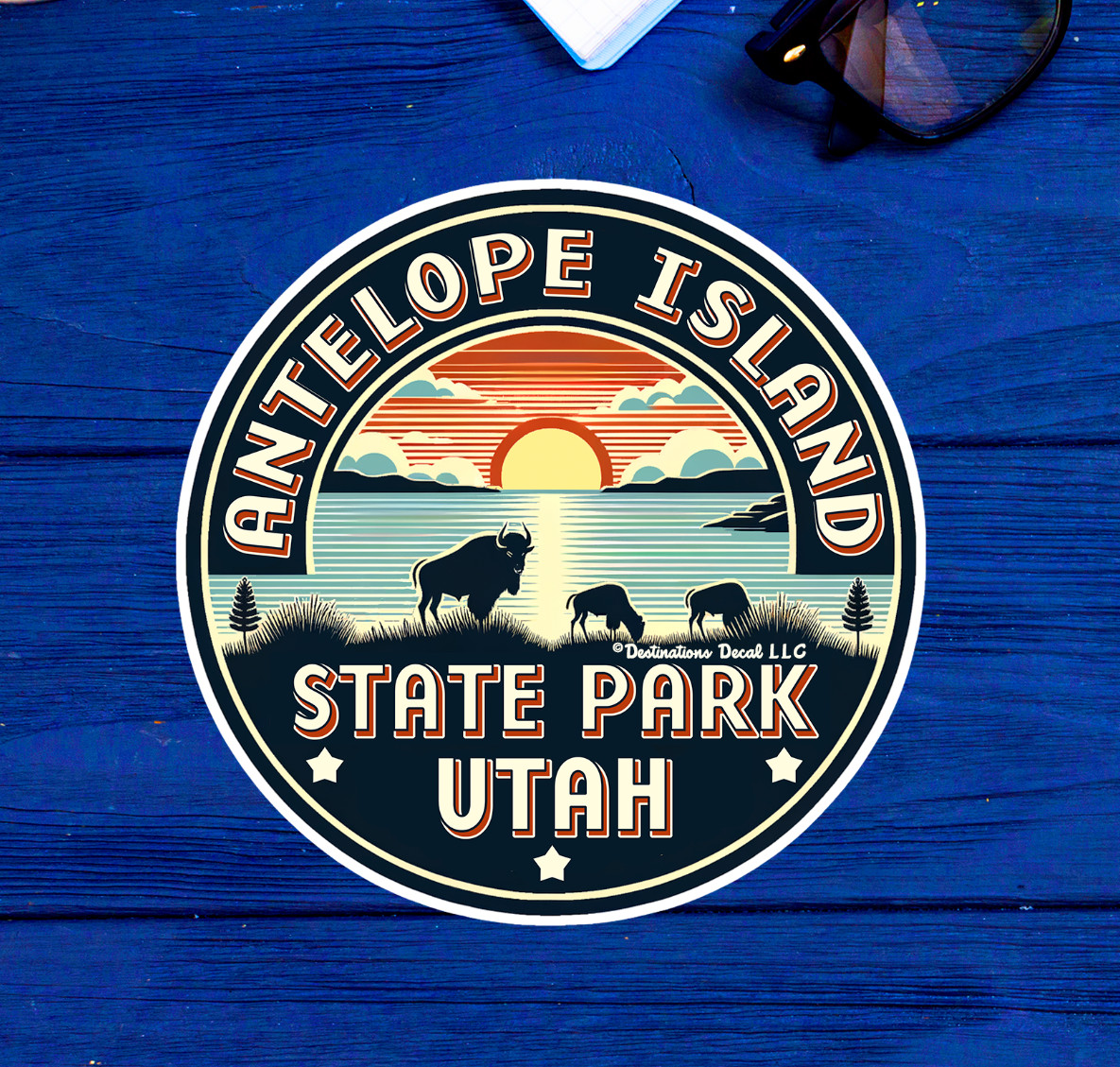 Antelope Island State Park Sticker 3″ or 3.5″ Utah Decal Indoor Outdoor UT