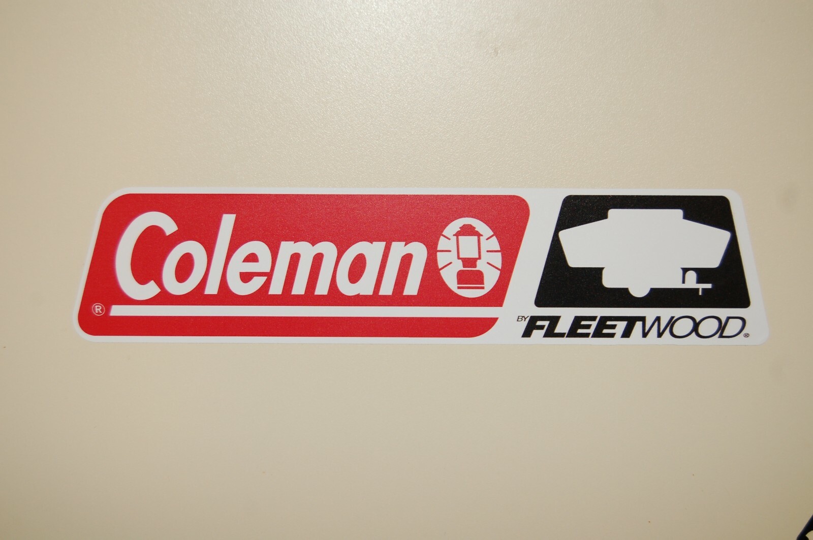 Coleman by Fleetwood Sticker label for RV Trailer lantern stove lamp