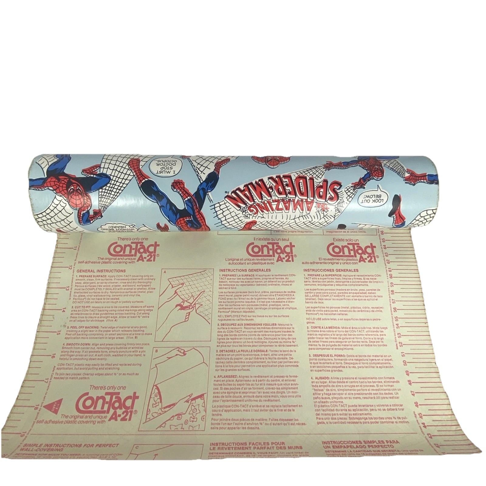 Spider-man Marvel Comics Adhesive Contact Paper 1978 Contact A-21 Large Roll
