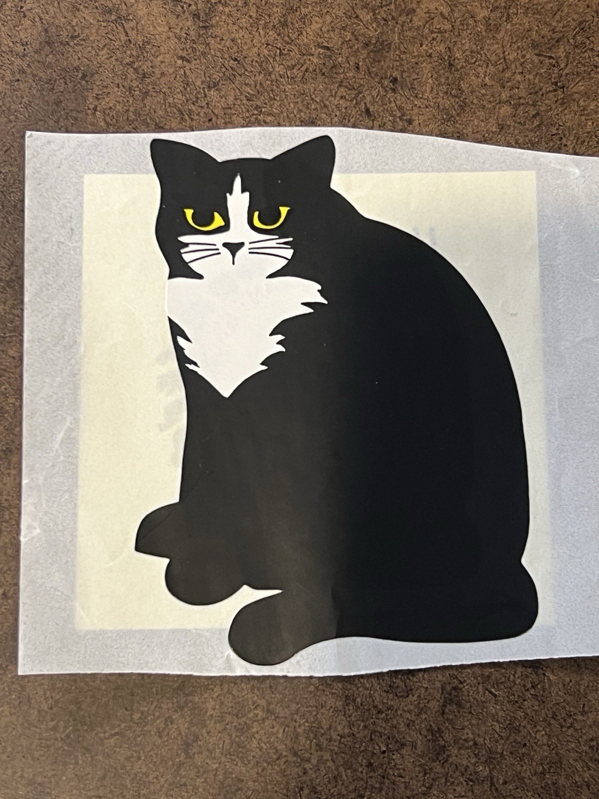 Black White Yellow Cat Vinyl Decal Sticker – Cats Theme Decorative