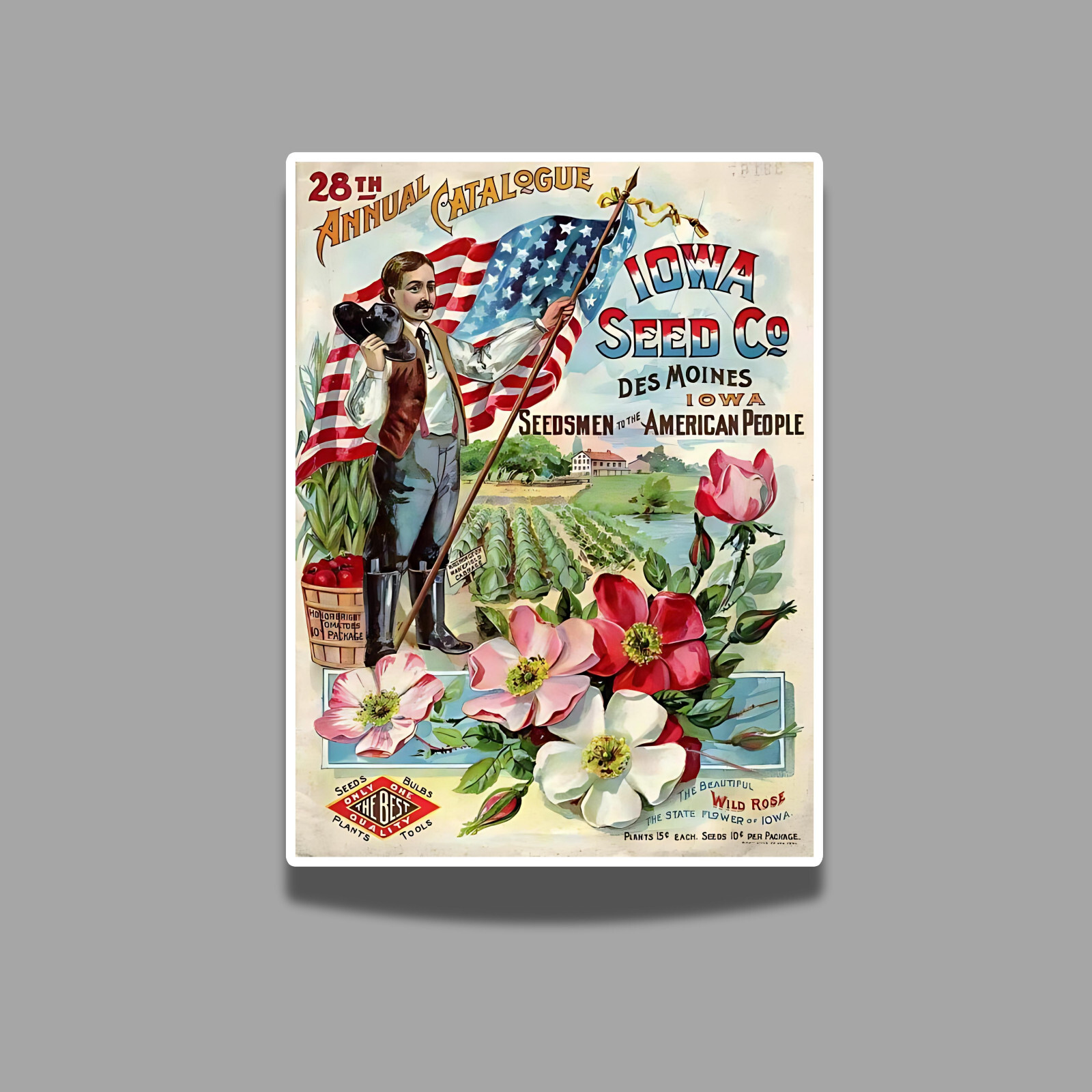 Vintage Iowa Seed Company Label Repro 3″ Vinyl Laminated Sticker