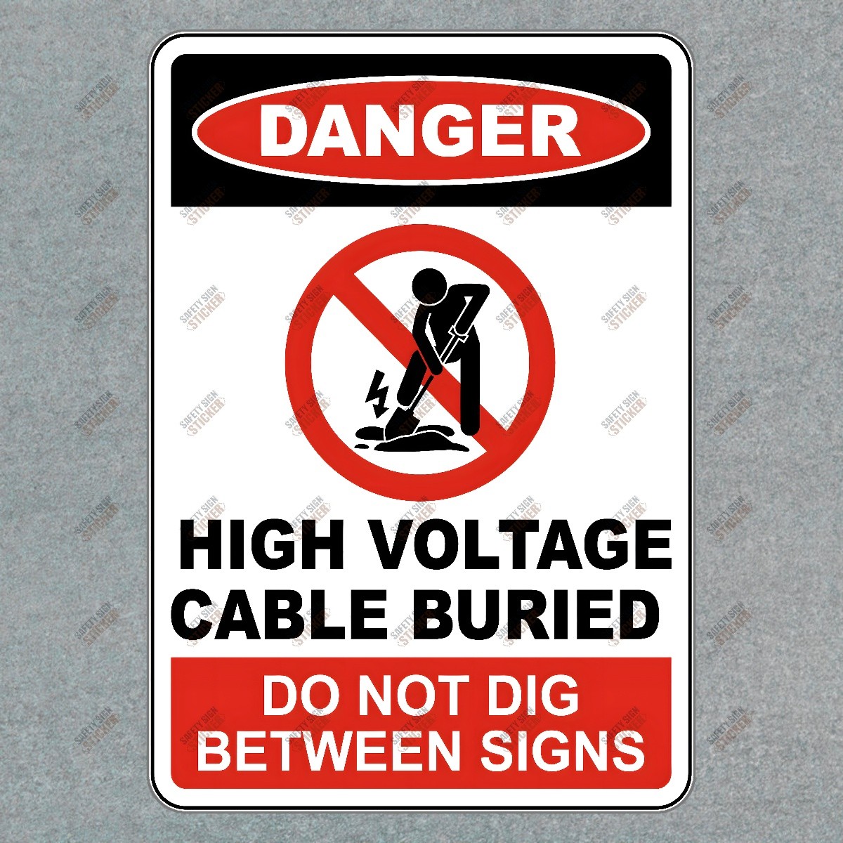 High Voltage Cable Buried Danger Sign OSHA Compliant Safety Sticker #167227