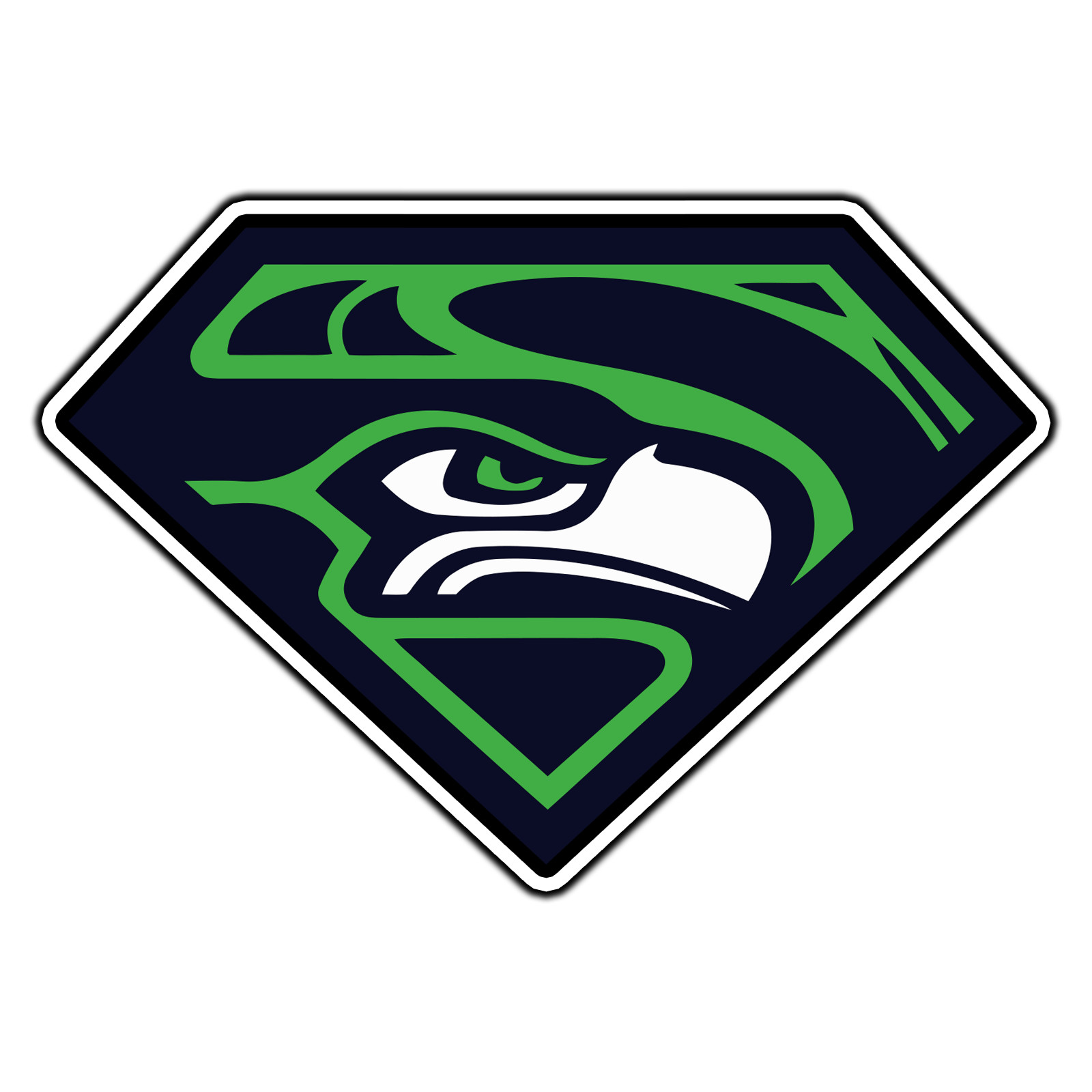 Seattle Seahawks Super S Logo #4 Football Sticker Waterproof Vinyl Decal Die-Cut