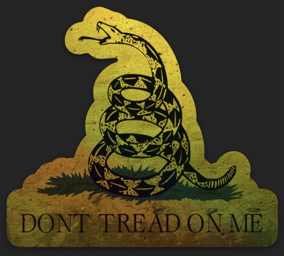 Don’t Tread On Me Die Cut Holographic Sticker Gadsden Flag 2A 3 x 2.65 Inches