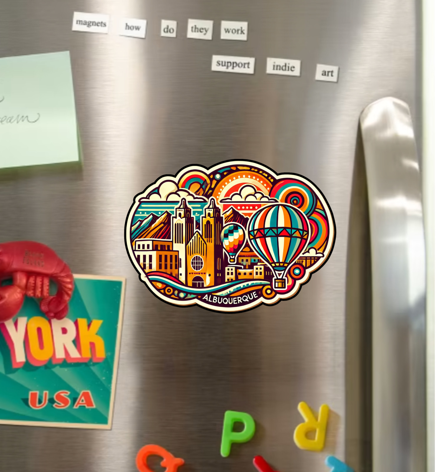 Albuquerque New Mexico Fridge Magnet or Laptop Sticker
