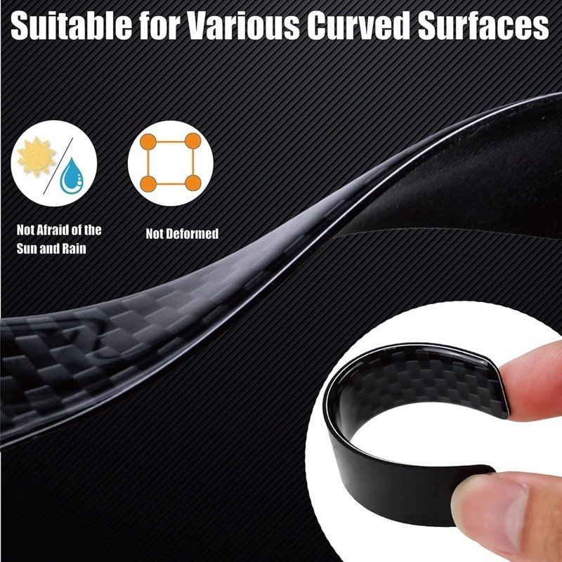 Carbon Fiber Door Edge Protector Scratch Resistant Universal Trim Easy Install