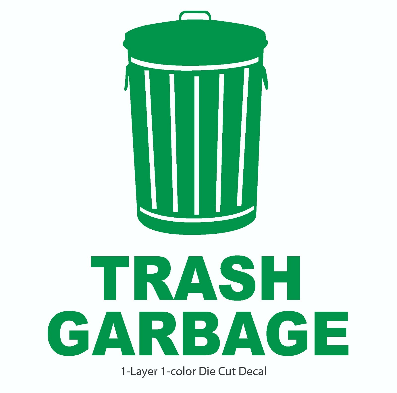 2″ – 24″ Trash Garbage Decal Sign&Text – Die Cut Vinyl Decal Sticker for Bins