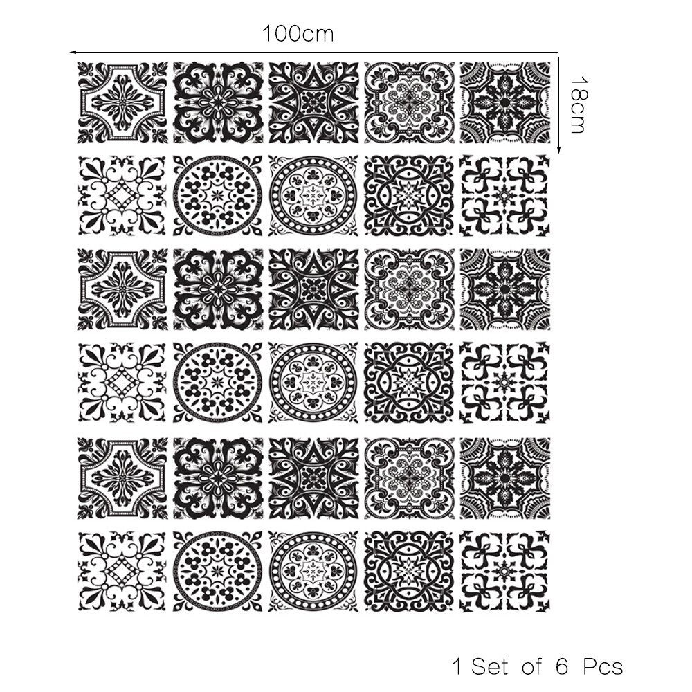 6x 3D Mosaic Stair Riser Decals Wall Tile Stickers Self Adhesive DIY Home Decor