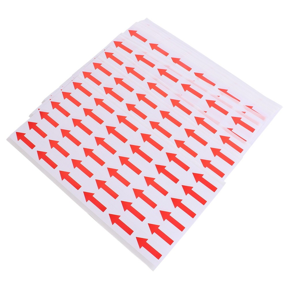 500 Pcs Red Arrow Sticker Label Copper Paper Adhesive Material