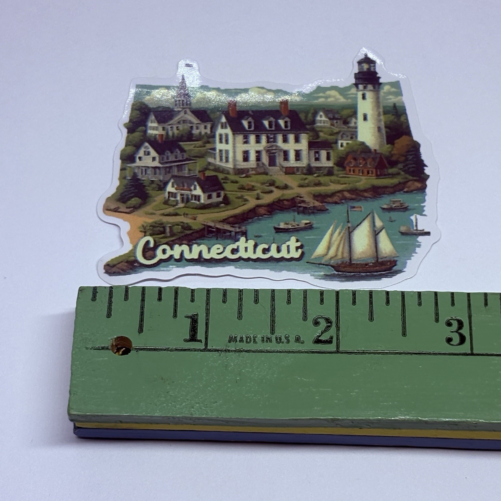 Connecticut State Map Sticker Decal Travel Tour Souvenir Journal Town Art Tc6