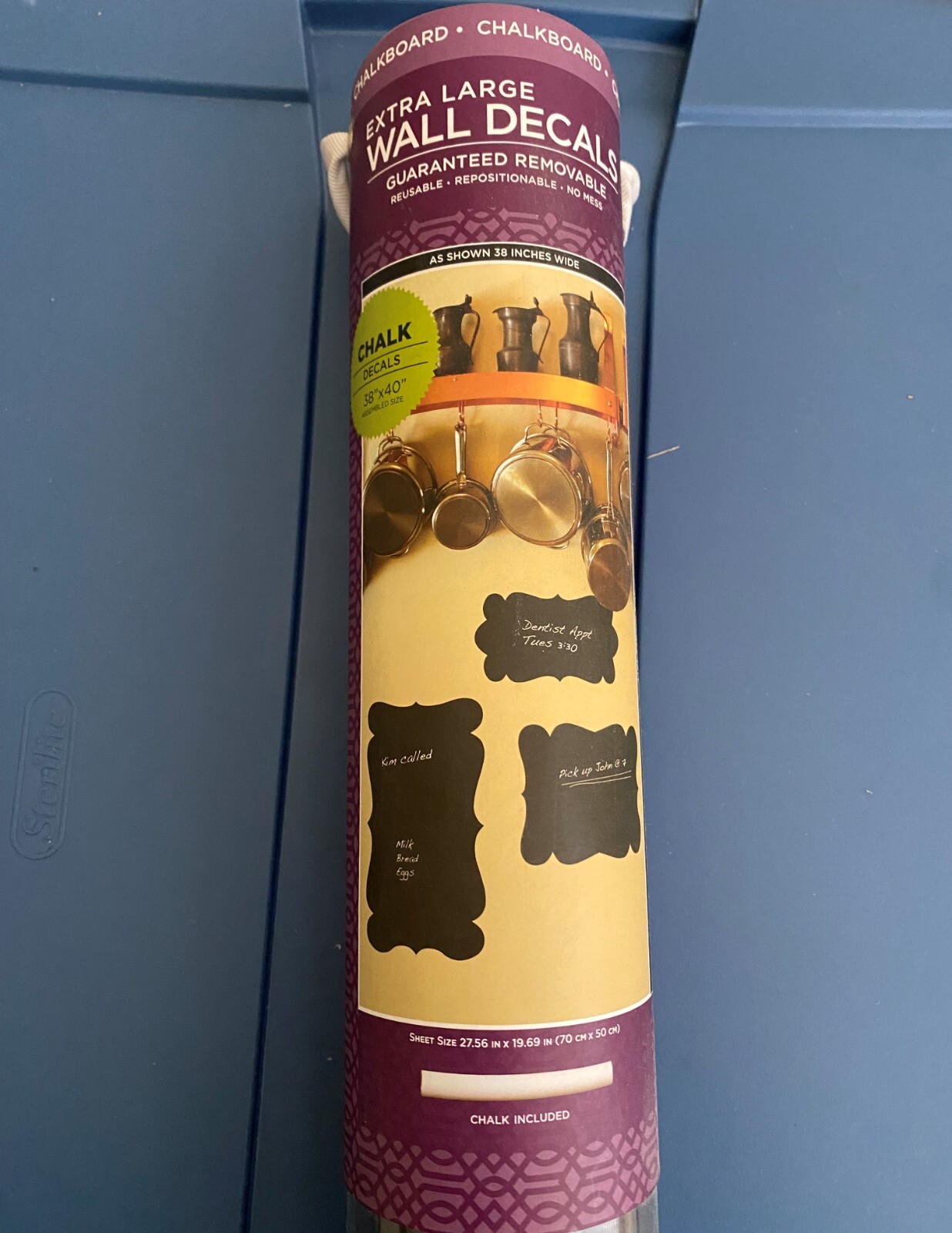 Wall Decals XL Chalkboard Reusable Scroll-Edge Poster Sticker – Set of 3 LOOK