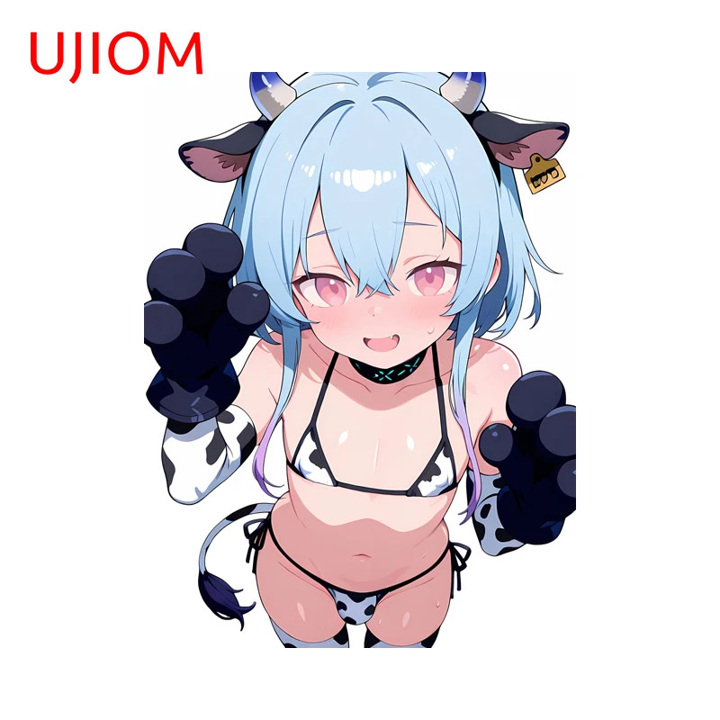 UJIOM Lovely Anime Cow Boy Wall Sticker Simple Colorful Bedroom Wardrobe