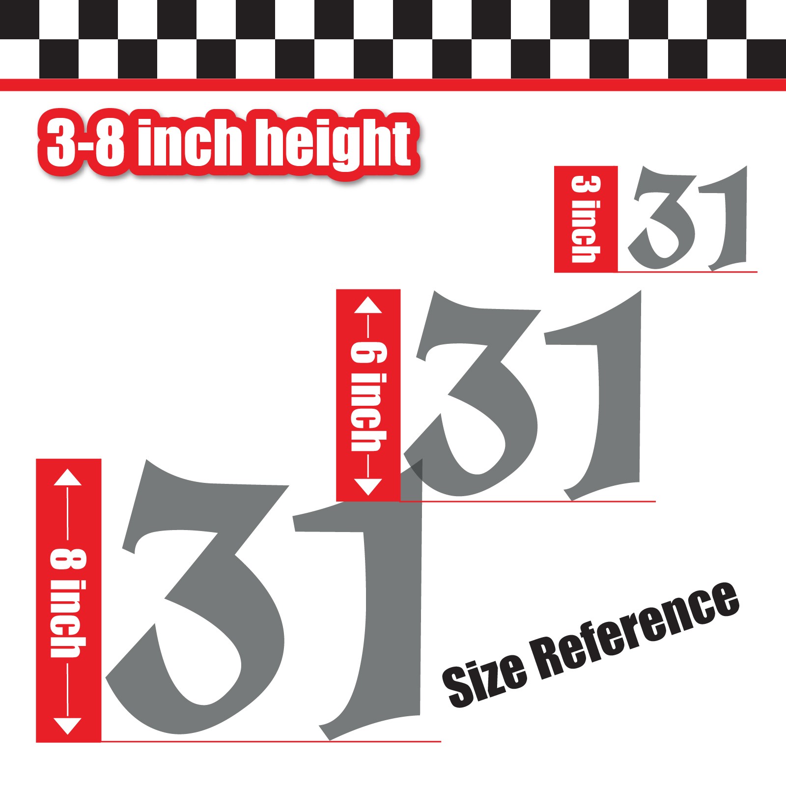 3 Digit Single Number Stickers Custom Decal Locker Door 3pcs UnifrakturCook