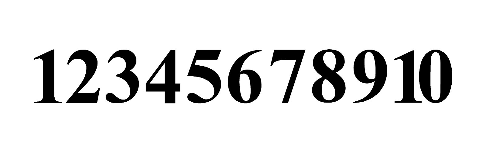 1-10 Numbers Reflective Black Sticker Vinyl Decals 1″ – 10″ Set Of 10 (V652-R)