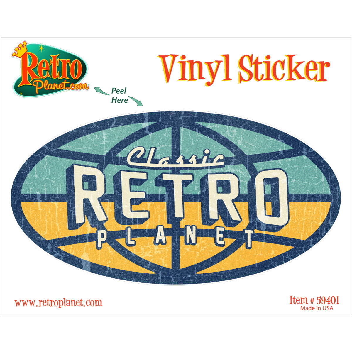 Retro Planet Brand Classic Logo Vinyl Sticker Laptop Car Bumper Decal