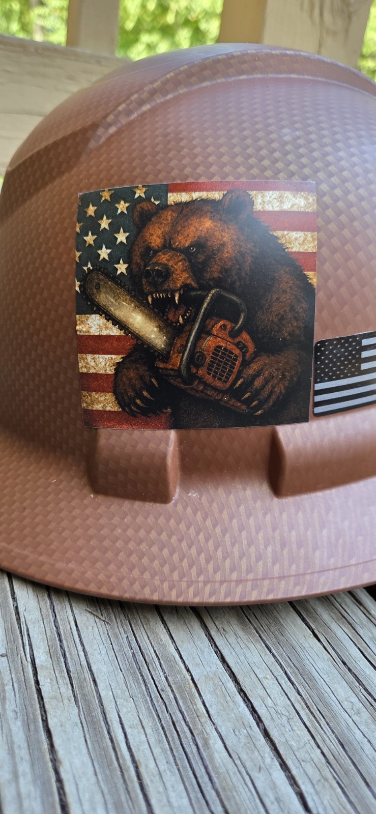 Vinyl Hardworking American Bear Hard Hat, Cooler, Water Bottle Or Laptop Sticker