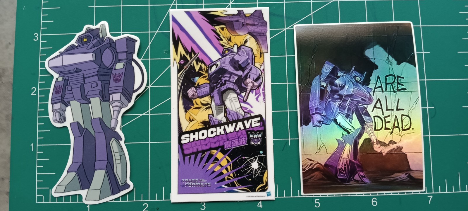 TRANSFORMERS X SHOCKWAVE VYNIL STICKER LOT OF 3