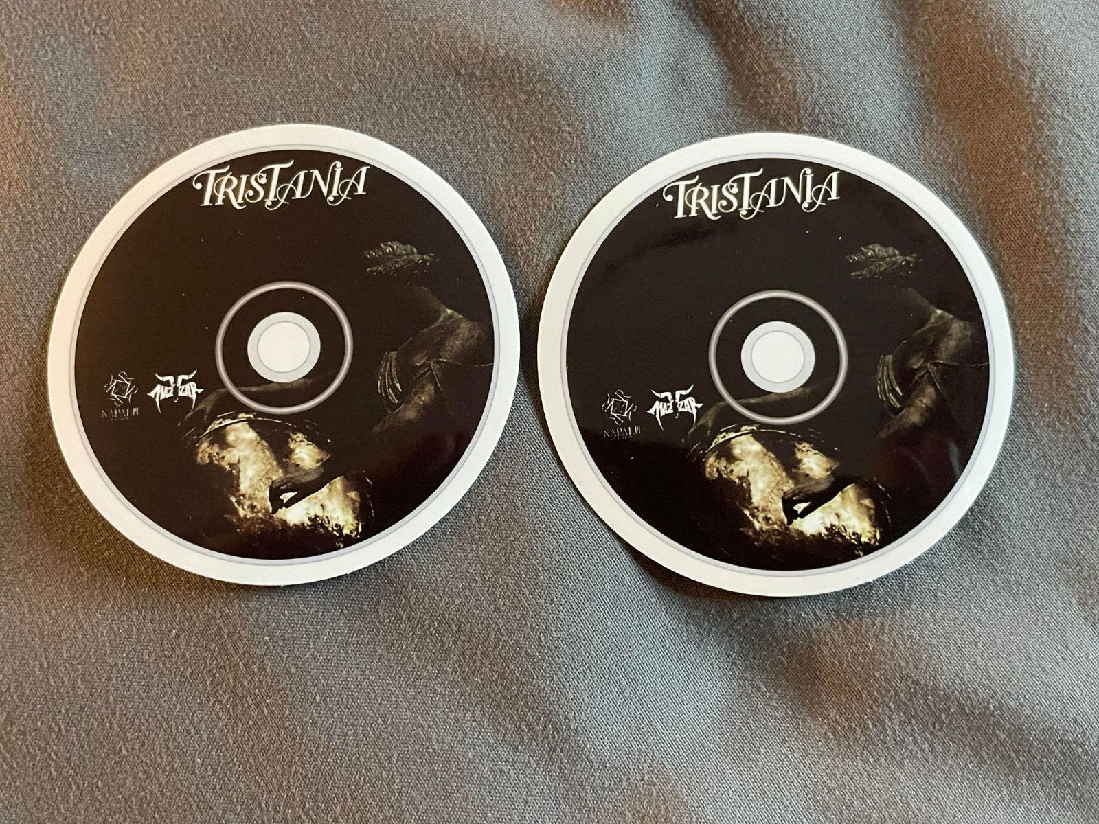 Lot (2) TRISTANIA 2 1/4″ x 2 1/4″ Band STICKERS Black White FAST! FREE SHIP!