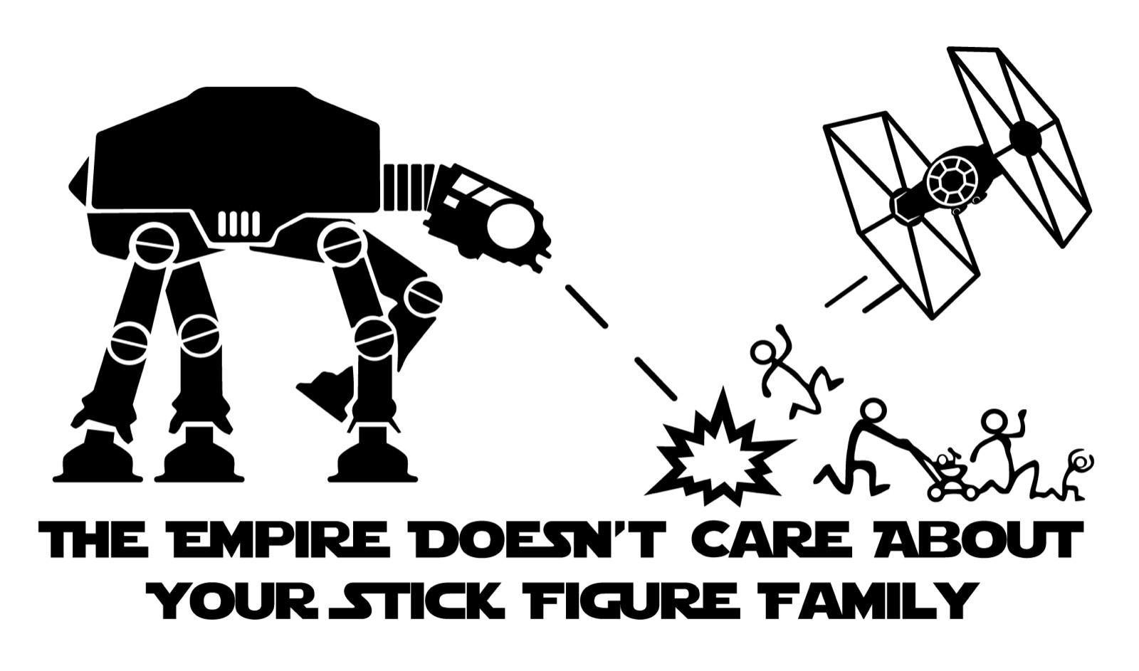Empire Doesn’t Care About Your Stick Figure Family Die Cut Vinyl Decal Made USA