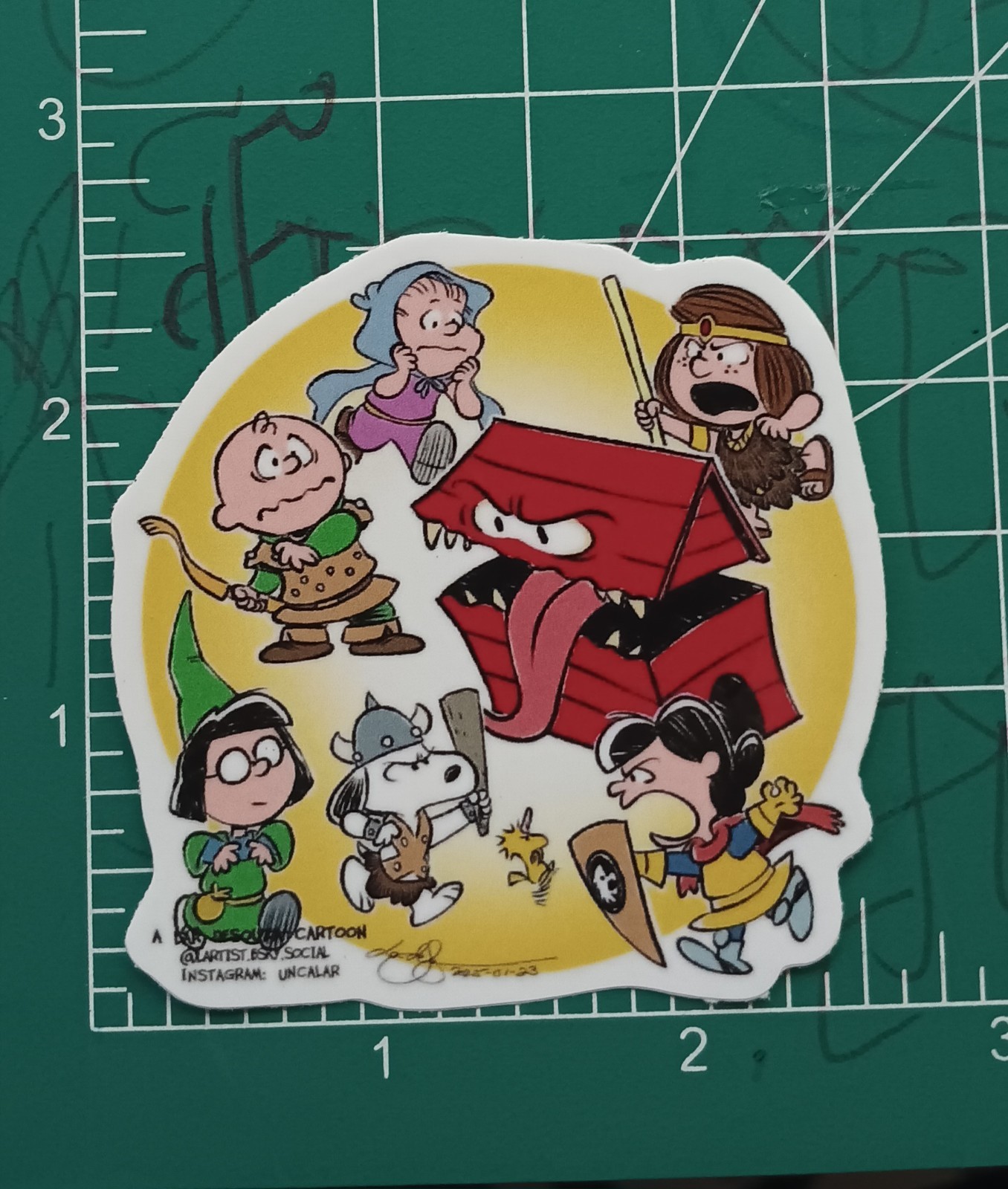 DUNGEON AND DRAGONS X PEANUTS CROSSOVER DIE-CUT VYNIL STICKER