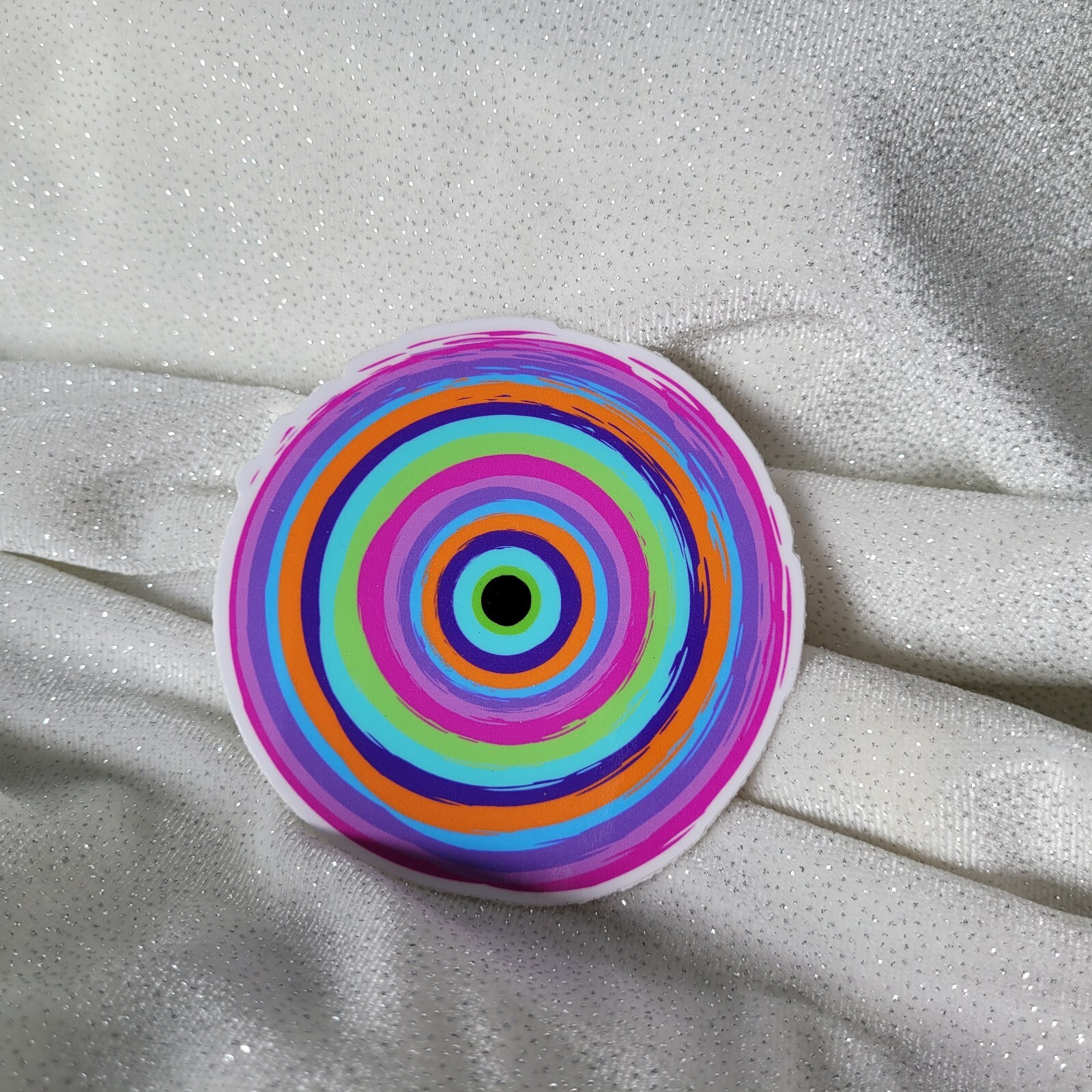 STKR082 PAINTED Layered CIRCLE Magenta Pink Lavender Purple Aqua Orange Teal Lim
