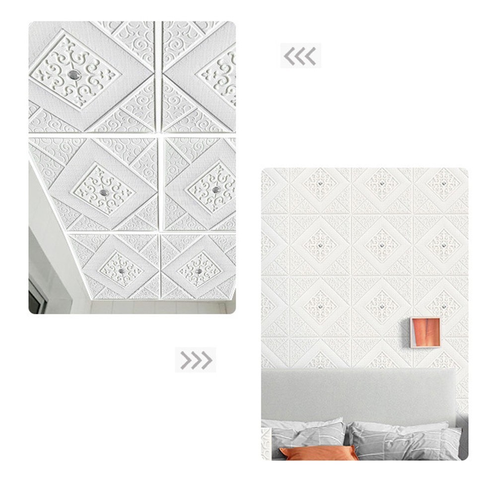 1pc 3D Tile Brick Wall Sticker Self-adhesive Foam Panel Waterproof Stickers