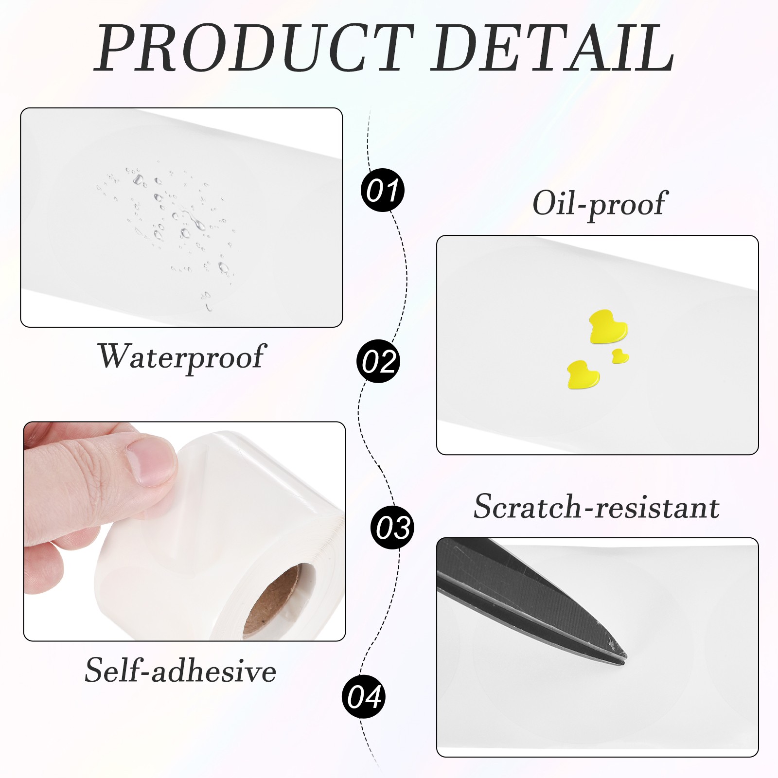 200pcs Round Thermal Label 1×1″ Self-Adhesive Thermal Stickers Clear