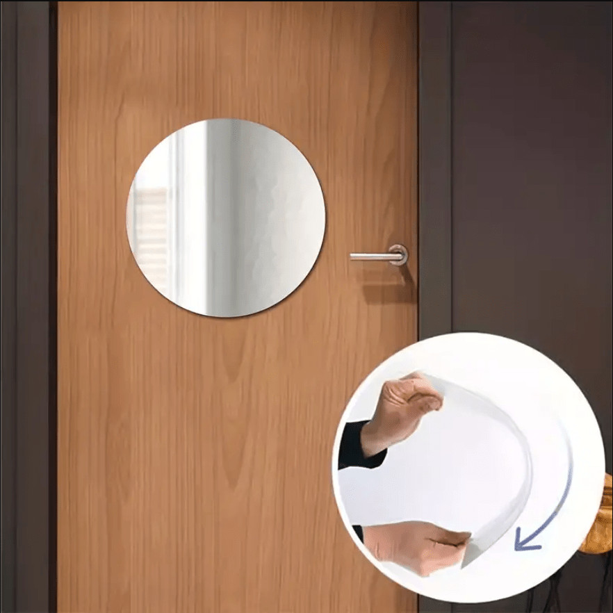3Pcs Round Flexible Acrylic Mirror Wall Stickers Unbreakable Bathroom Decor
