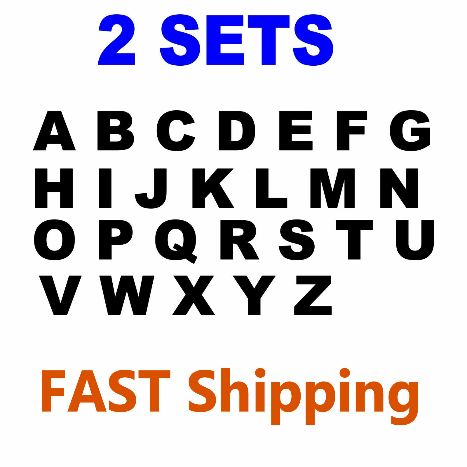 2 Sets of Alphabet Letters A to Z 1″ Tall – Vinyl Stickers Decals – Select Color