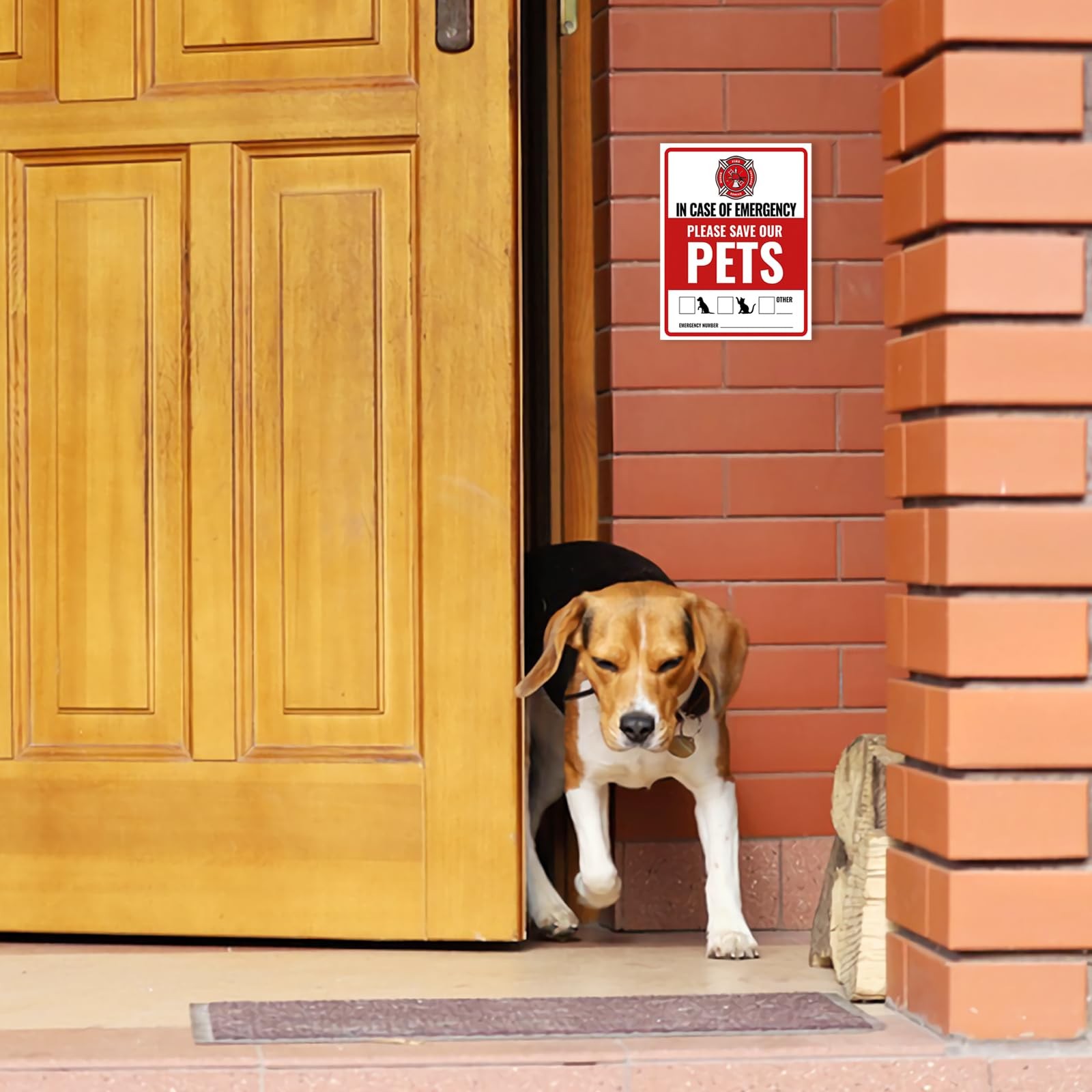 12Pcs Pets Inside Fire Rescue Sticker – 12x10cm Pet Alert Safety Decal for Do…