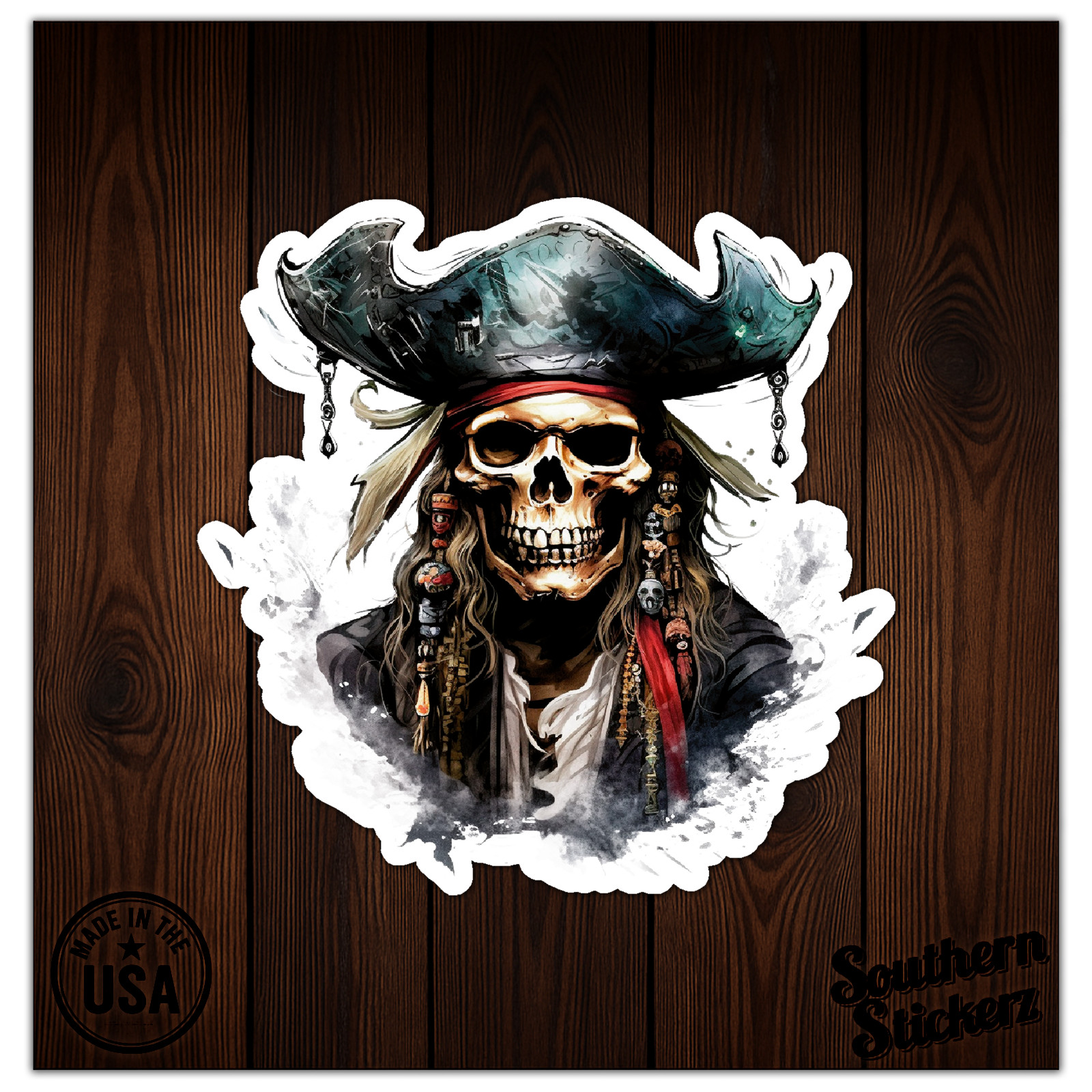 Pirate Captain Skull – Vinyl Decal Sticker – Car Window Laptop – ebn11422
