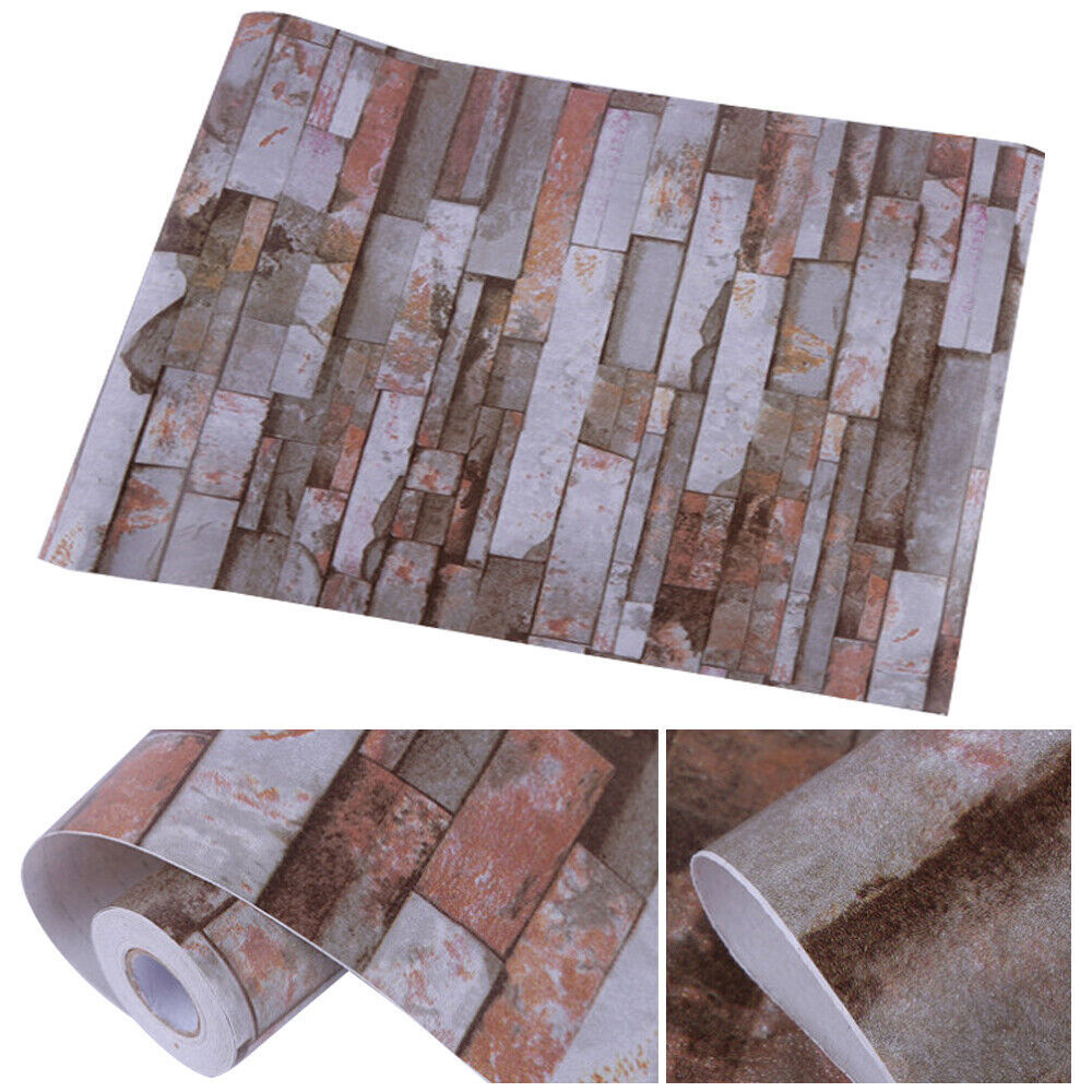 33ft 3D Stone Wallpaper Self-Adhesive Contact Paper Peel Stick Film Backsplash