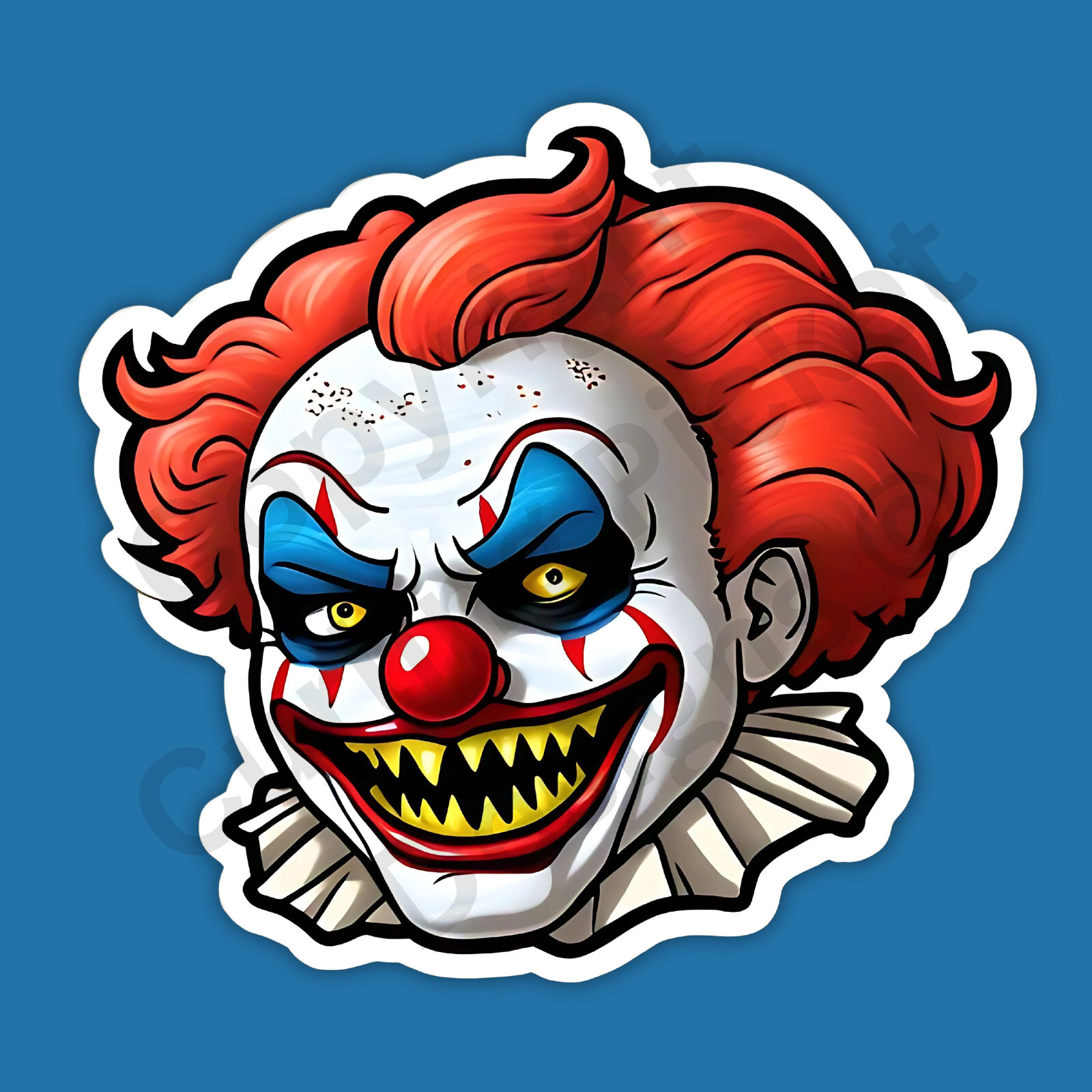 Scary Circus Clown Carnival Sinister Evil Menacing Creepy 3″ Vinyl Sticker