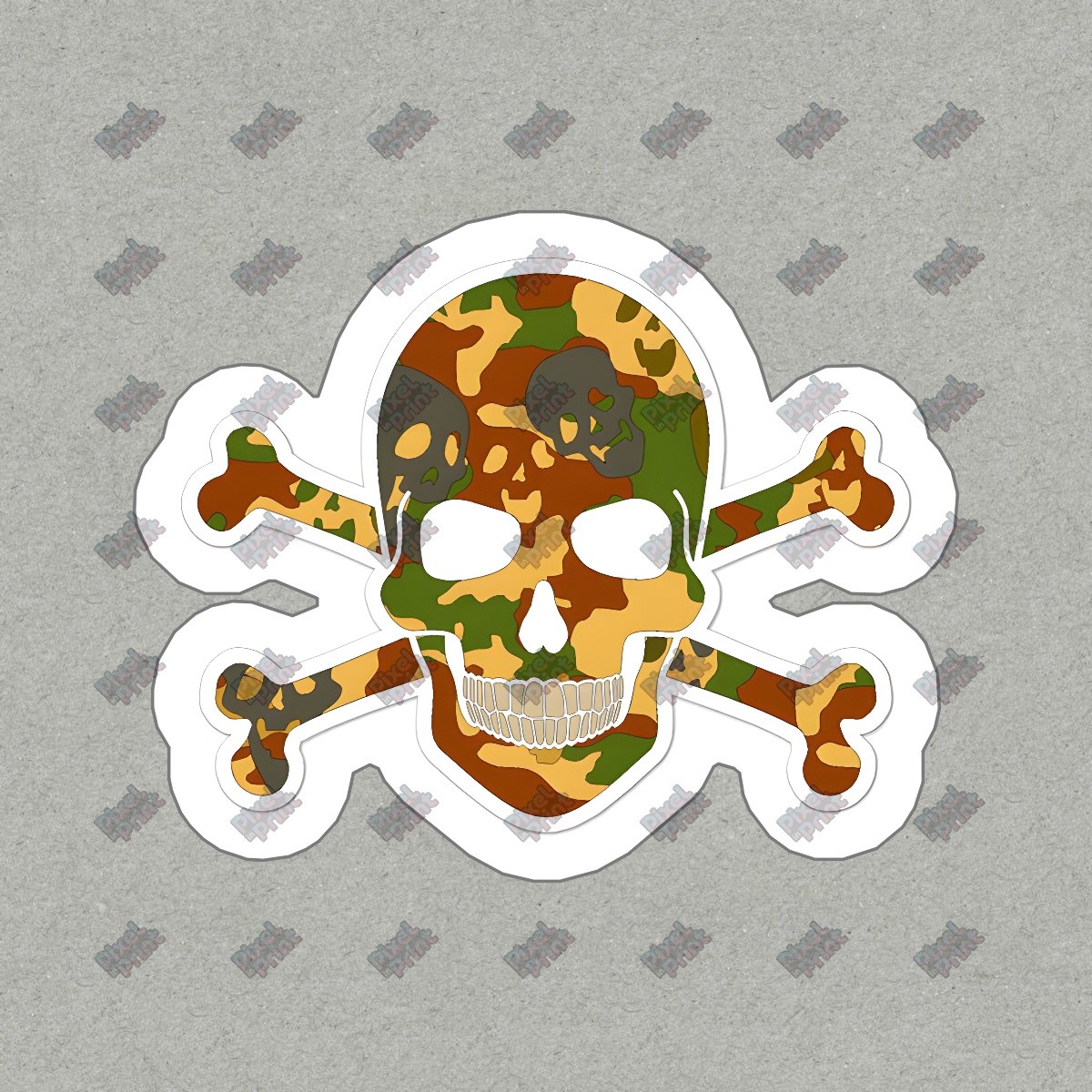 Camouflage Skull and Crossbones Vinyl Sticker Unique Decal for #706483