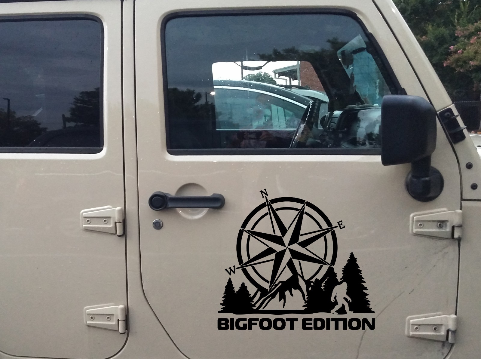 Bigfoot Edition Compass V2 Vinyl Decal Sasquatch Mountains Forest RV Outdoor