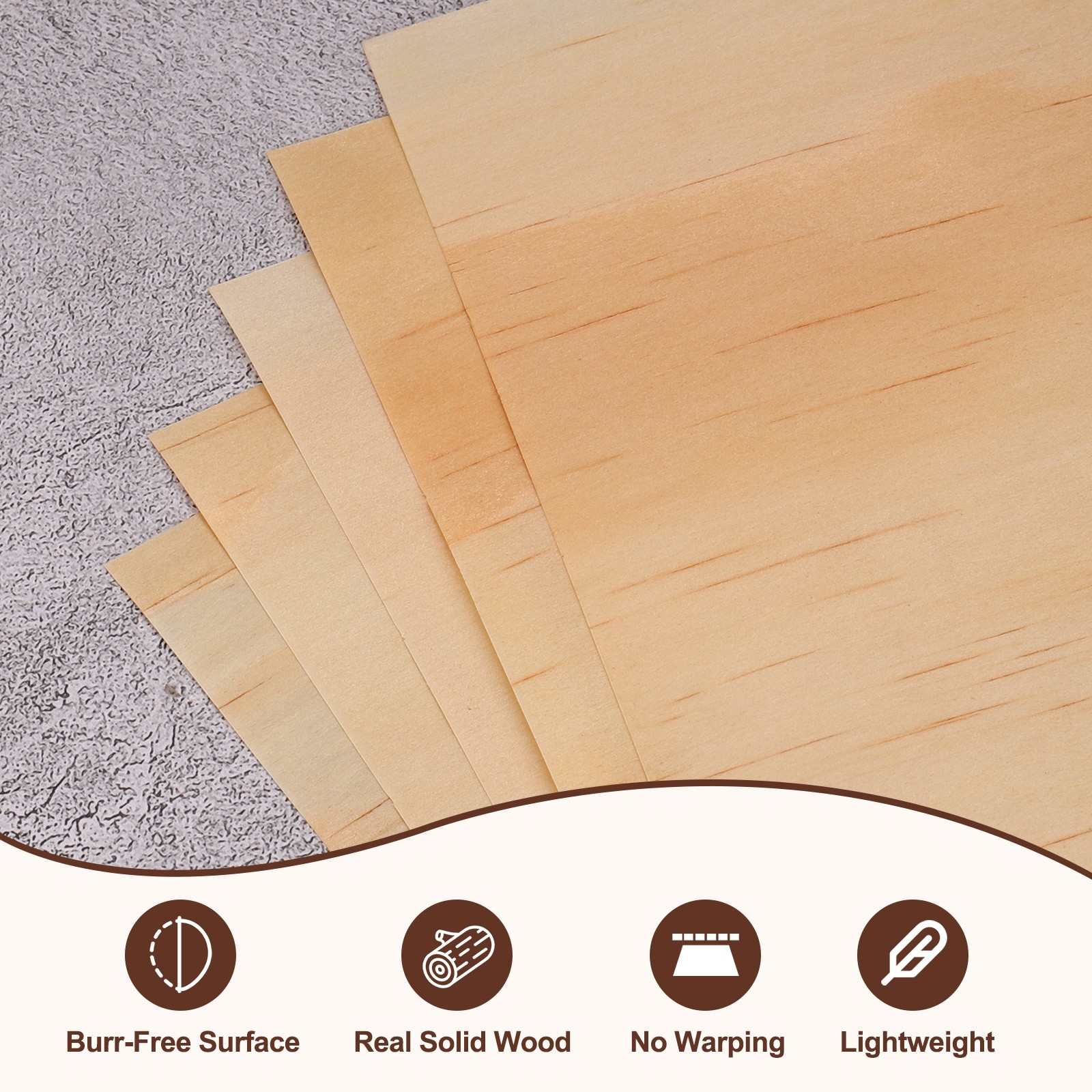 30 Pcs Real Wood Veneer Sheets, 7.9″ x 7.9″ Laminate Wood Boards (Pine)
