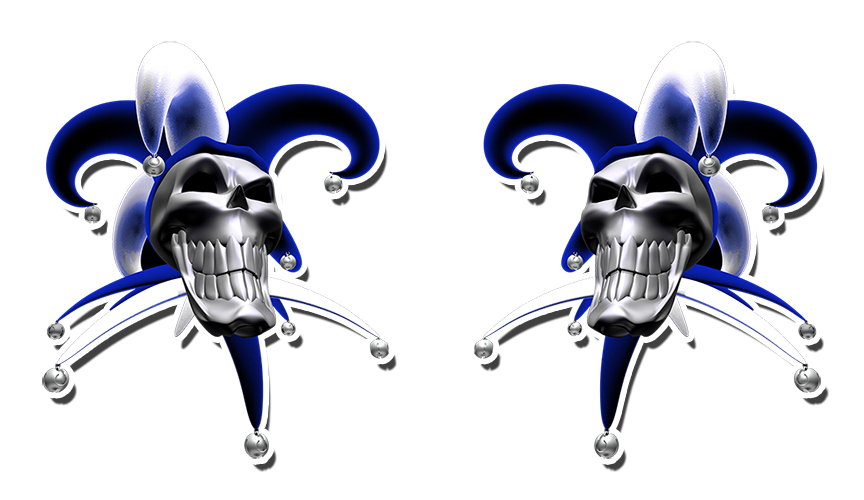 Jester Evil Clowns Sticker Decal Blue Purple Red Yellow Orange Green 5″ CLOSED