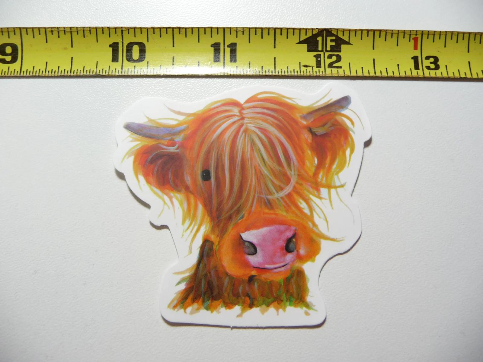 HIGHLAND COW CATTLE MODEL HEAD SMALL STICKER DECAL FARM RANCH LIVESTOCK