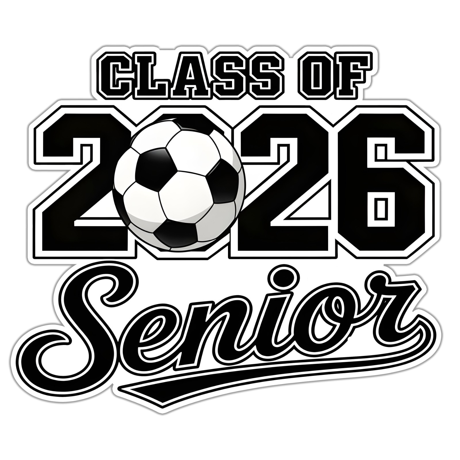 Soccer Class of 2026 Stickers Senior Graduation Ball Decoration Sticker Vinyl