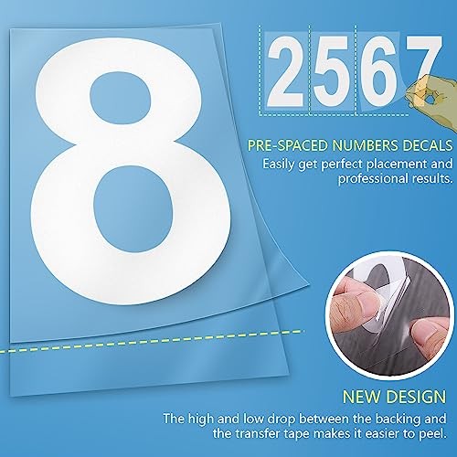 Reflective Mailbox Numbers Sticker Decal Die Cut Classic Style 4″ x 5 Sets