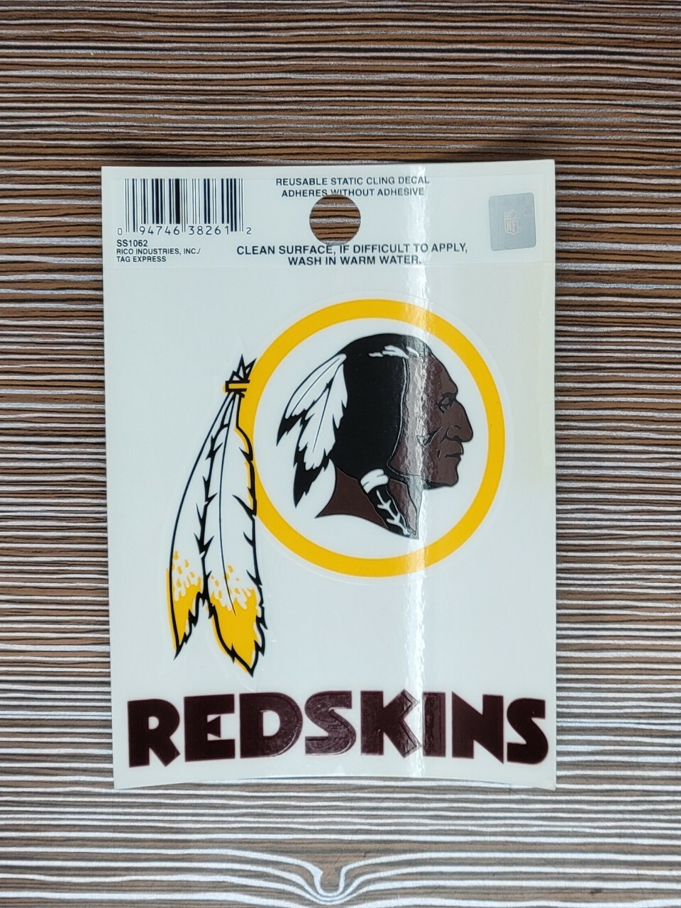 Washington Redskins Small Static-Cling Window Decal Sticker – Approx 3″ x 4″