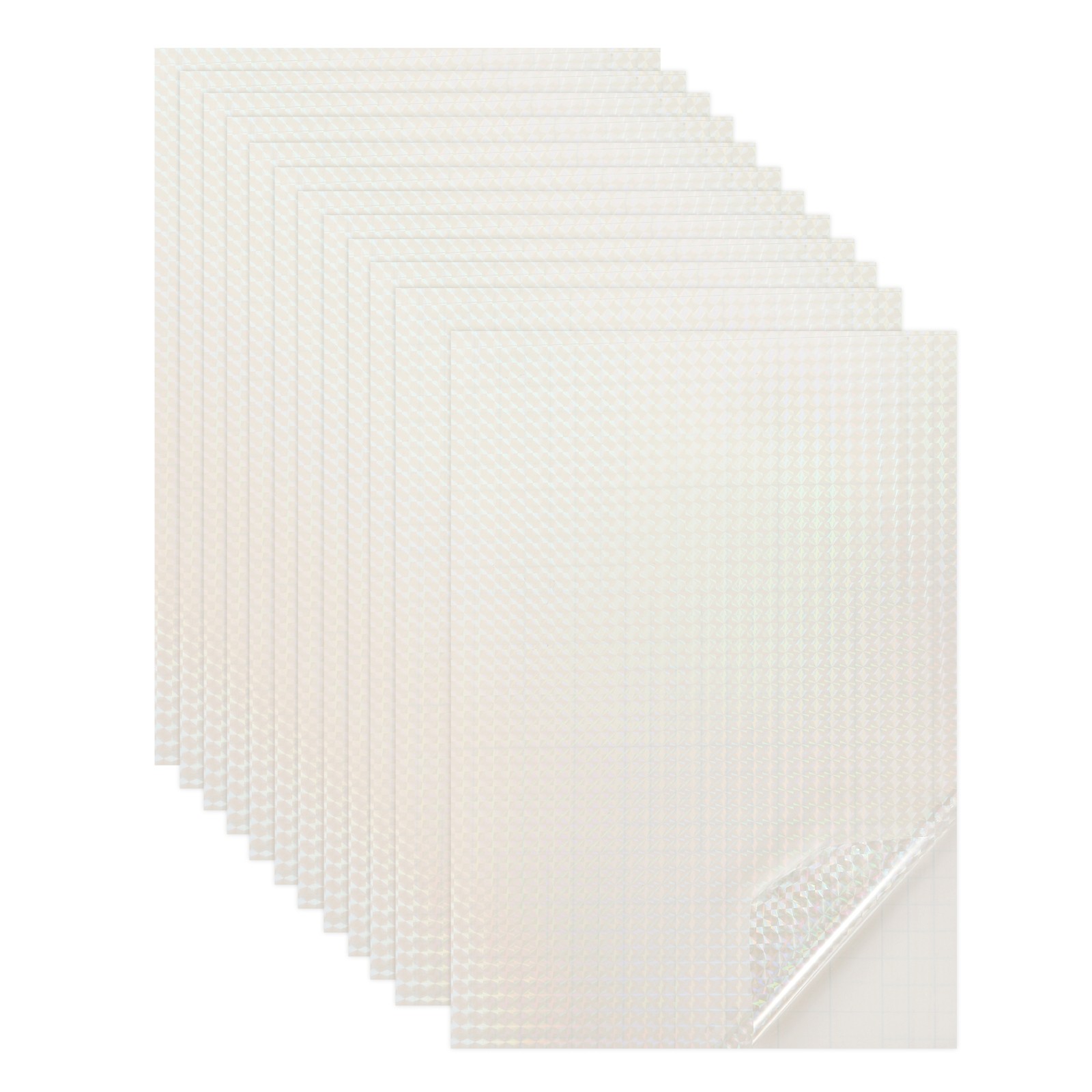 12 Sheets 8.3″x11.7″ Holographic Sticker A4 Self-Adhesive Film(Small Square)