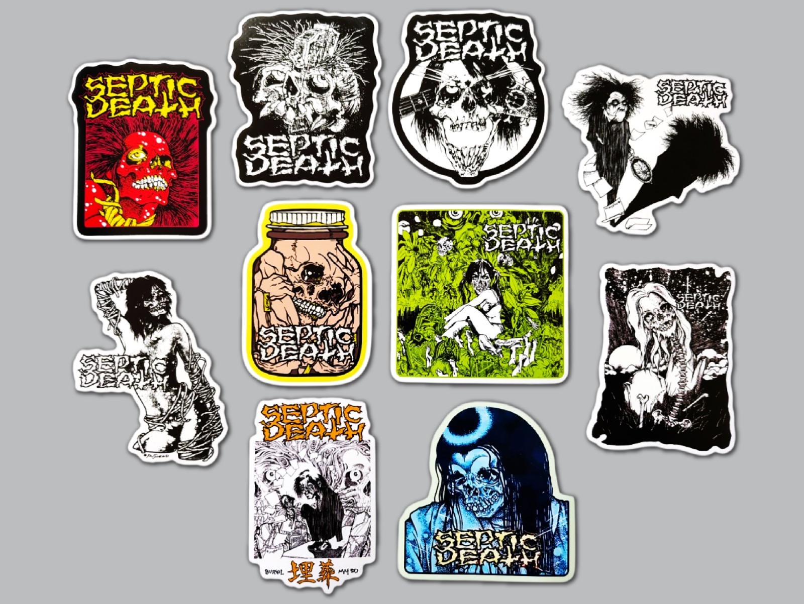 Septic Death Vinyl Sticker Pack (Qty 10) hardcore punk siege infest grindcore