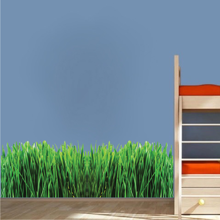 Grass Wall Mural Decal Outdoors Nature Realistic Plants Flower Garden Yard, b19