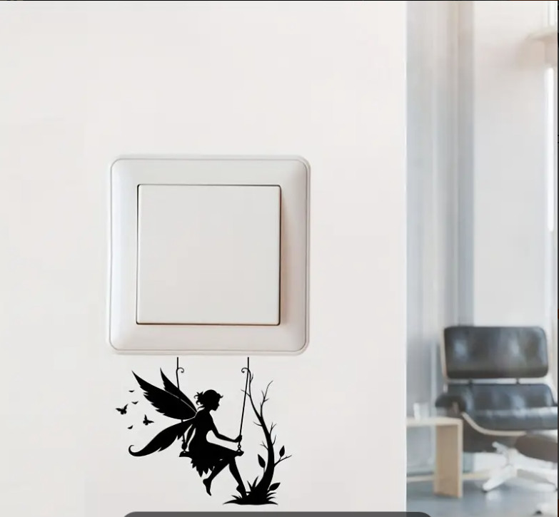 Fairy Elf Fantasy Wall Sticker Decal Sticker Bedroom Light Switch Decor (#007)