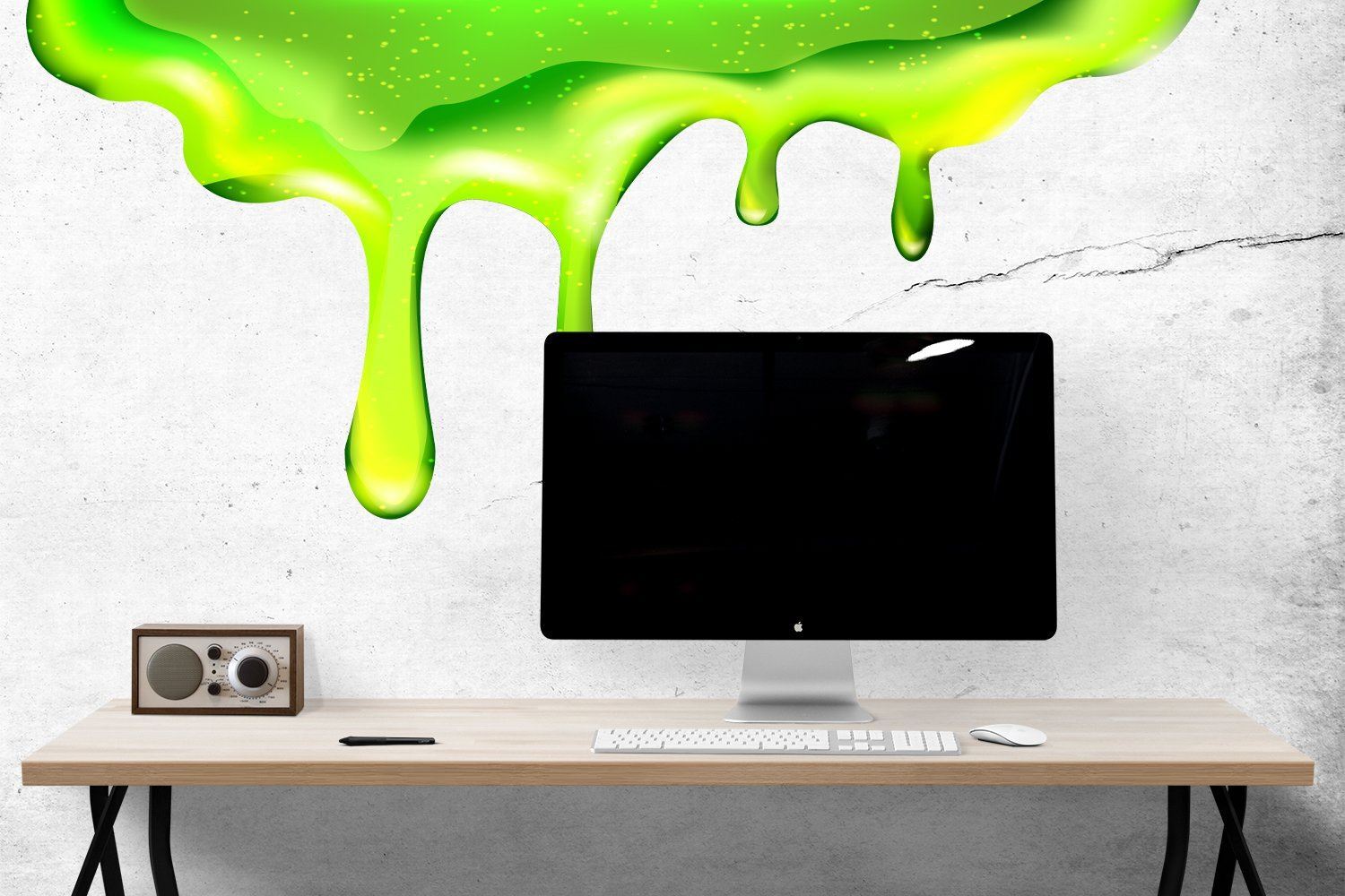Green Slime Dripping Wall Decal Graphic. Kid’s room home decor. Birthday Slime.