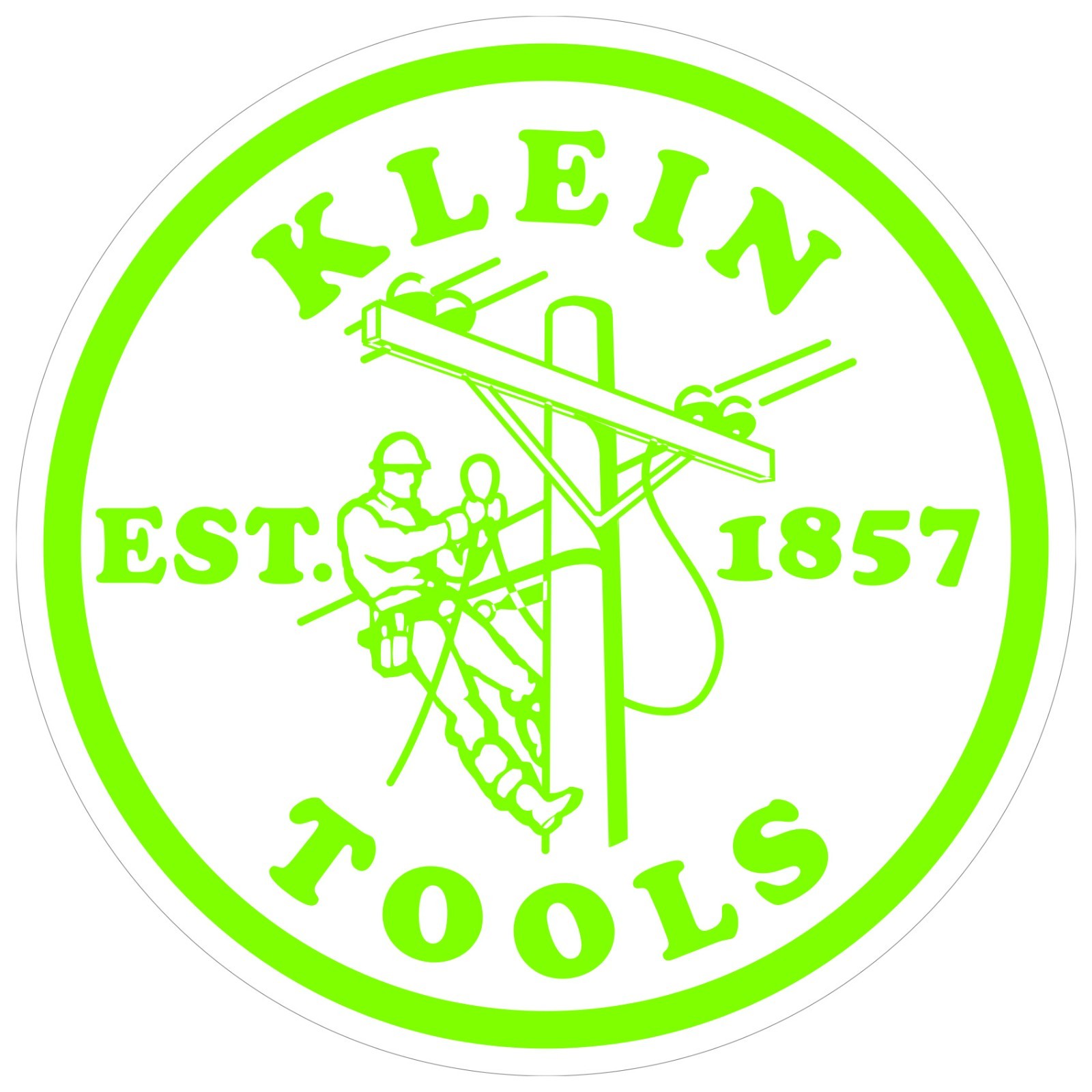 Klein Tools Decal Sticker Electrician Journeyman/ LINEMAN Sizes 3″, 5″, 7″ ROUND