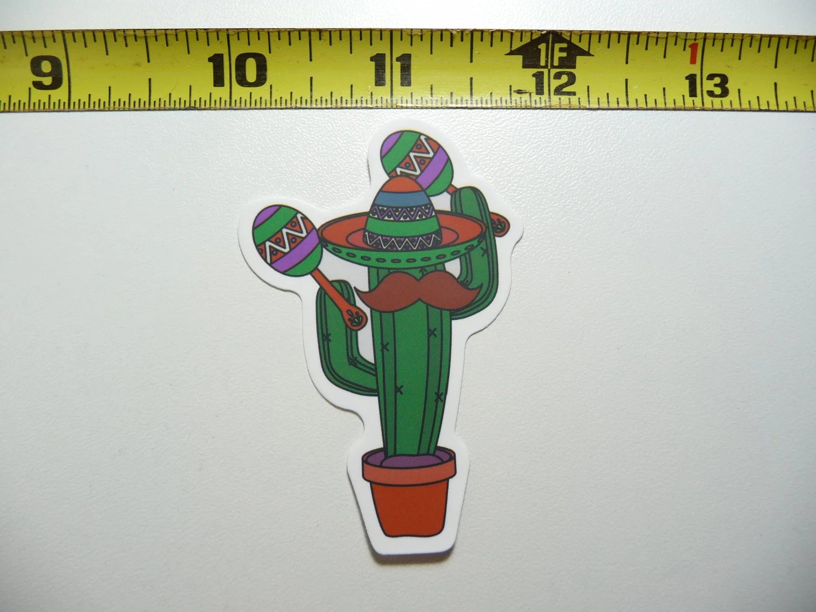MEXICAN FOOD TACO PLAYING MARACAS SMALL STICKER DECAL MEXICO SOUTHWESTERN