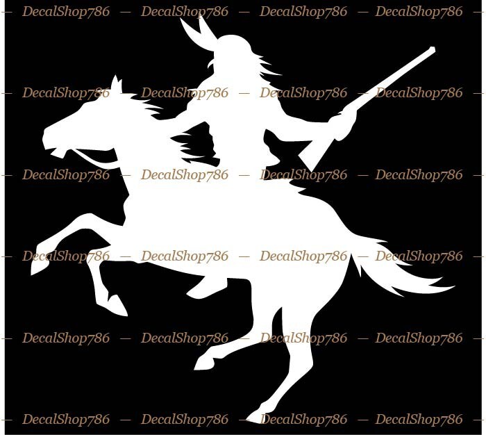 Native American Indian Warrior on Horse – Car Vinyl Die-Cut Peel N’ Stick Decals